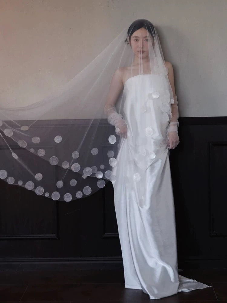 Polka Dot Appliqué Chapel Veil