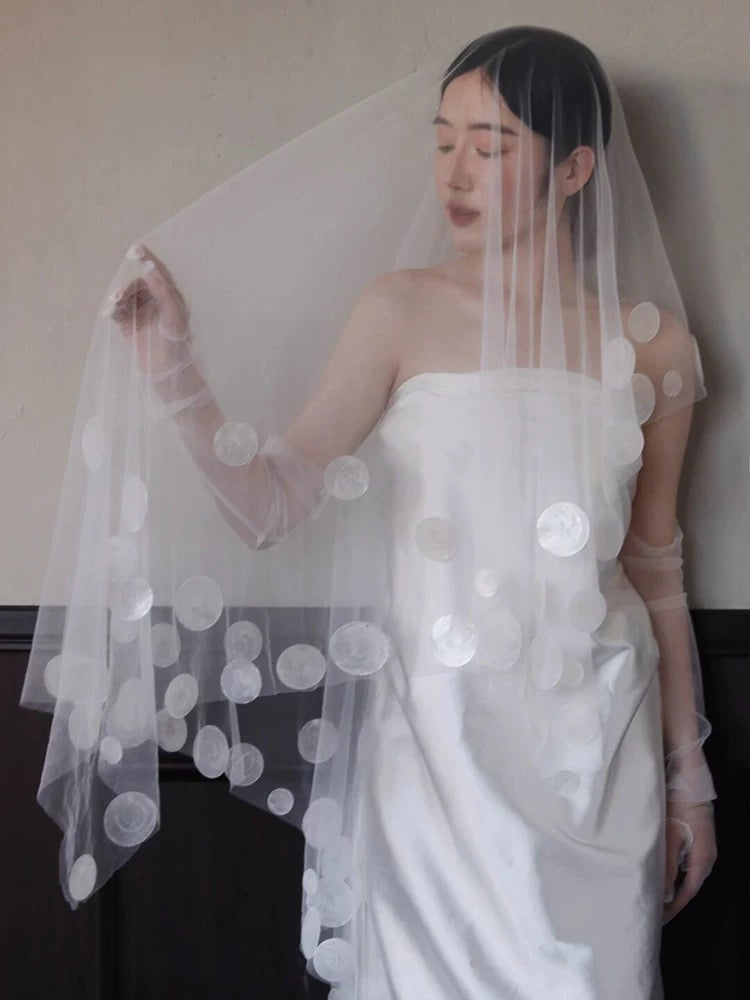 Polka Dot Appliqué Chapel Veil