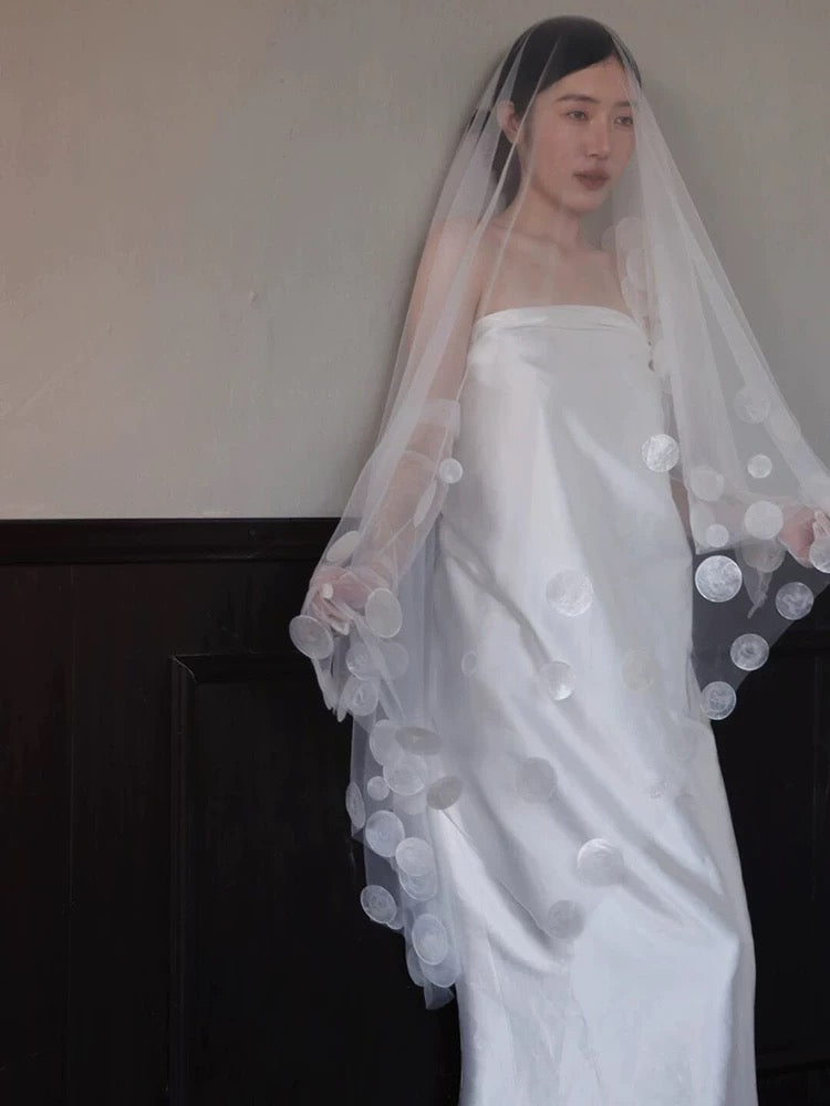 Polka Dot Appliqué Chapel Veil