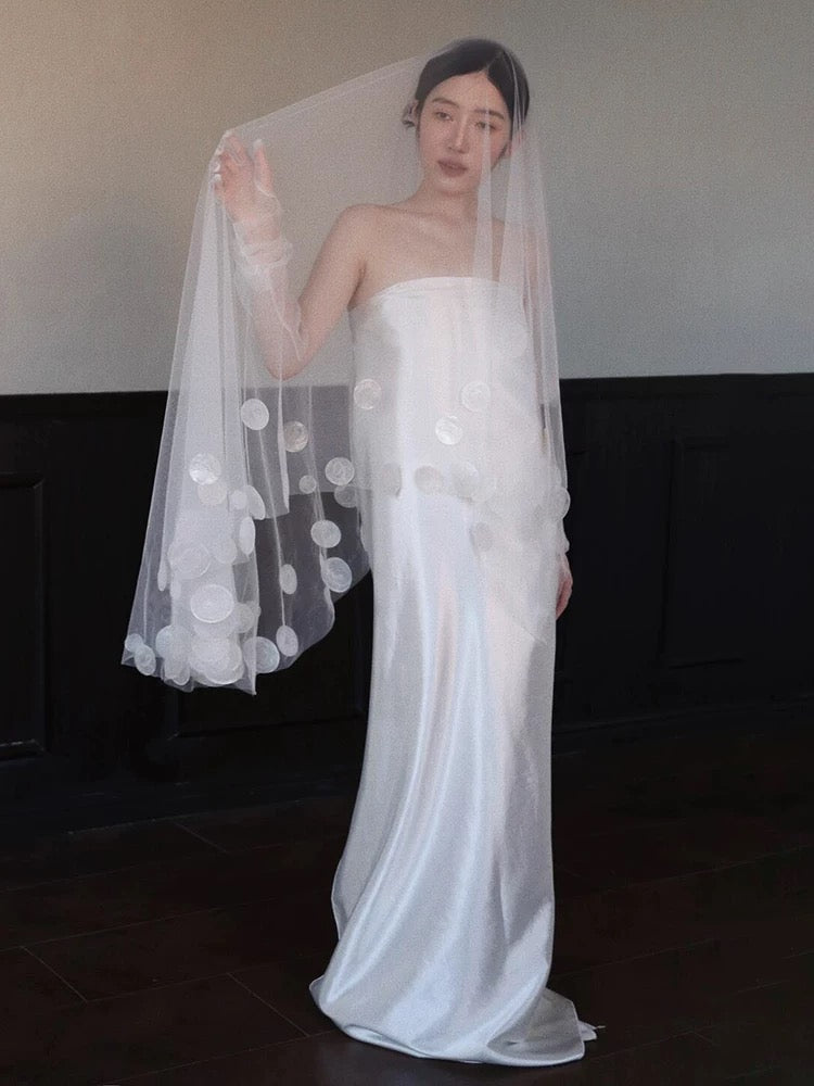 Polka Dot Appliqué Chapel Veil