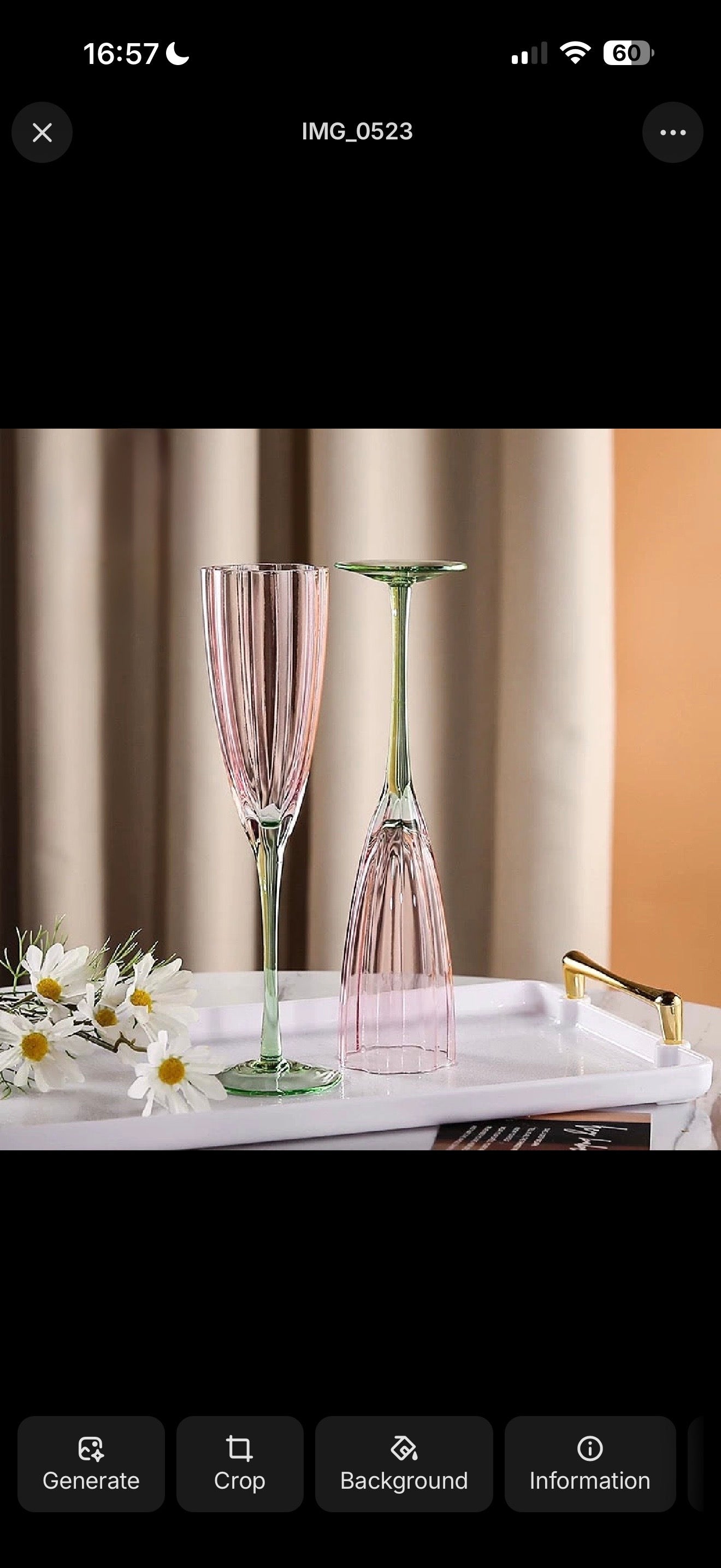 Elegant Two-Tone Champagne Flutes – Pink Bowl with Green Stem Ribbed Glass Stemware (Set of 2)