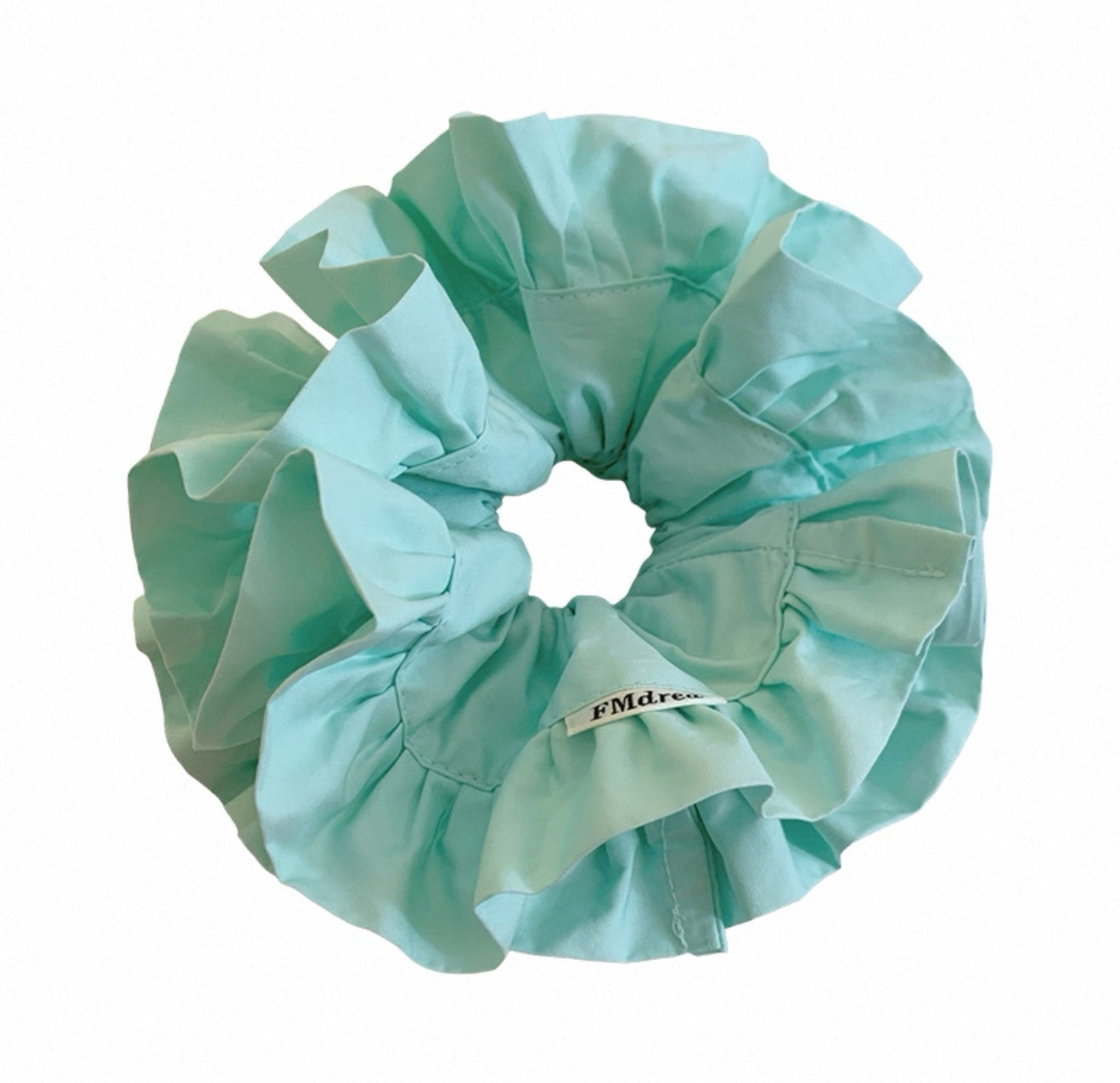 Oversized Mint Ruffle Scrunchie