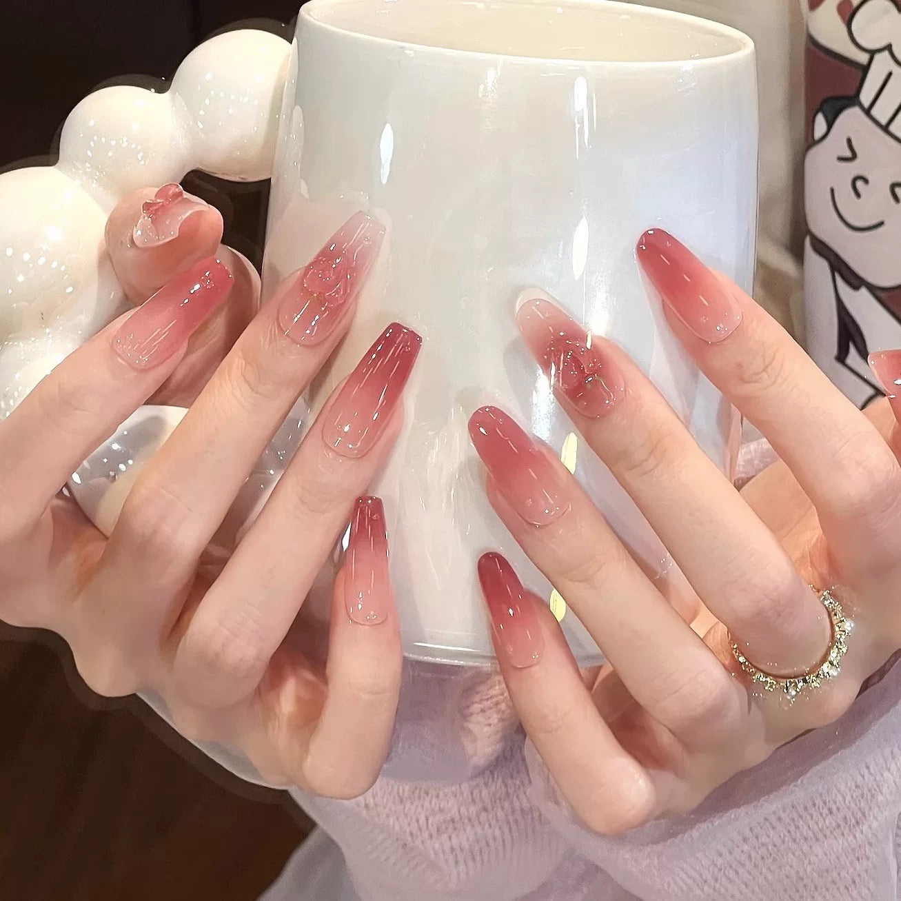 Rosé Ombre Long Press-On Nail Set
