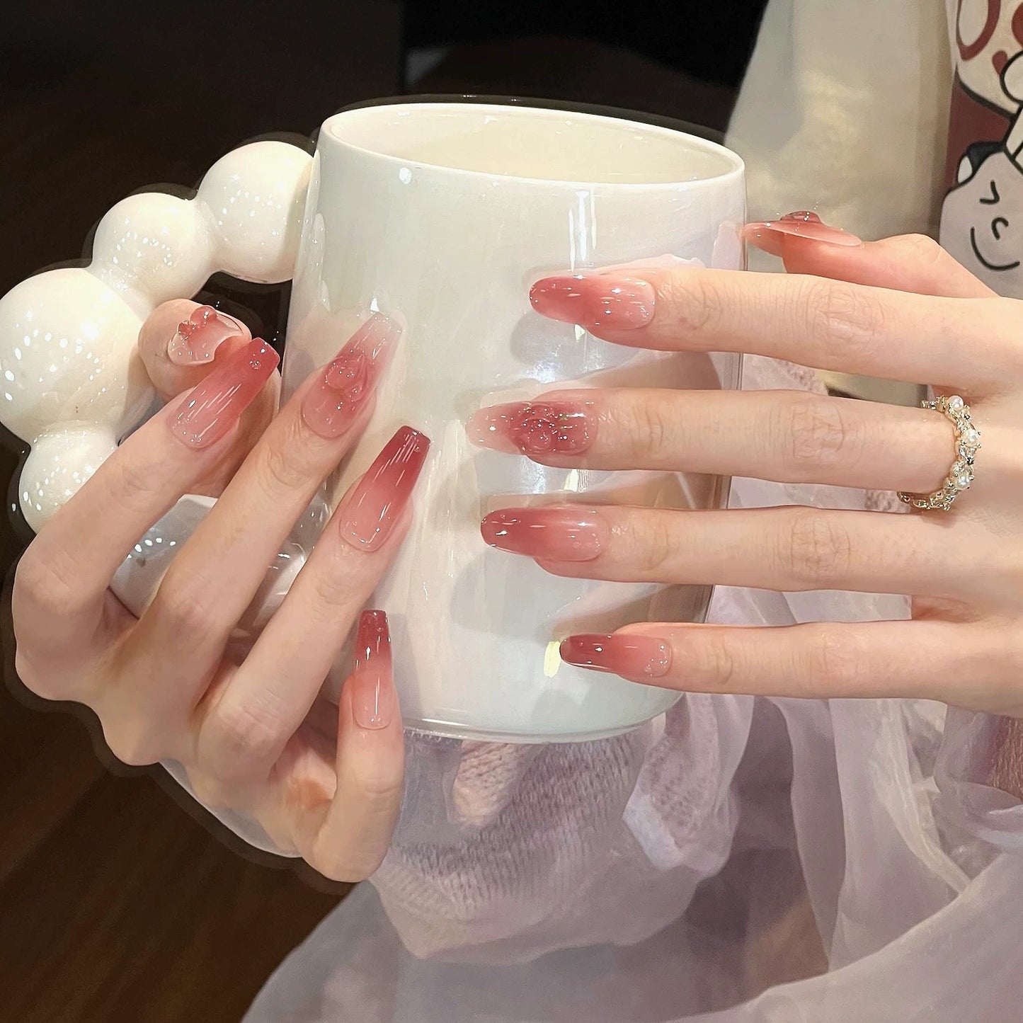 Rosé Ombre Long Press-On Nail Set