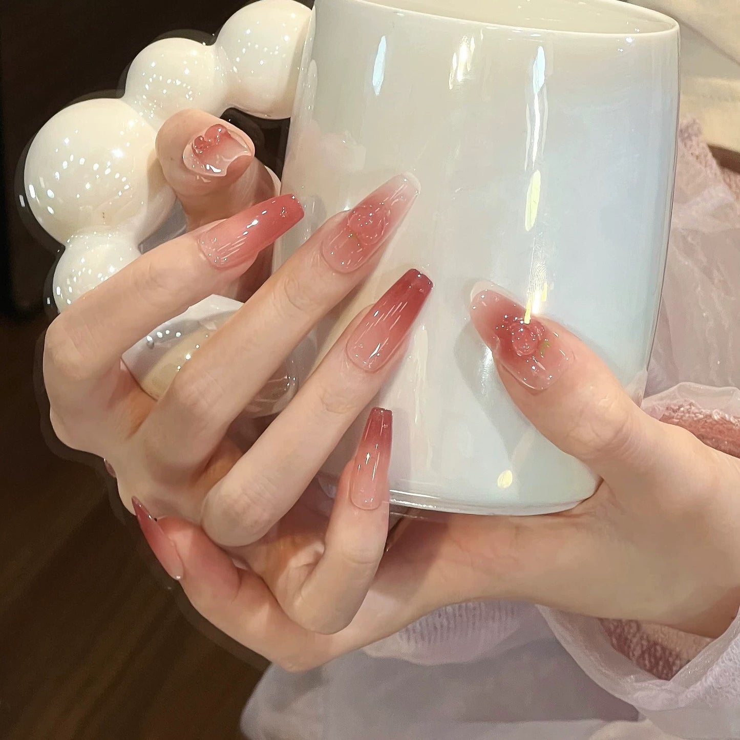 Rosé Ombre Long Press-On Nail Set