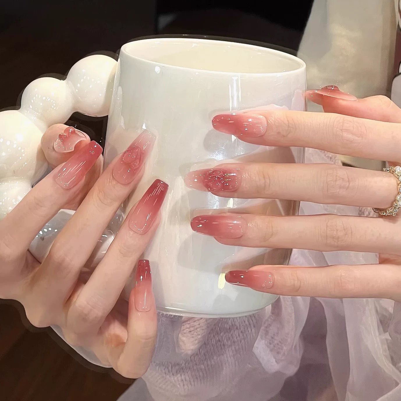 Rosé Ombre Long Press-On Nail Set