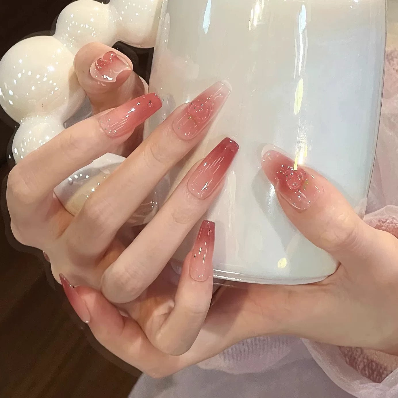 Rosé Ombre Long Press-On Nail Set