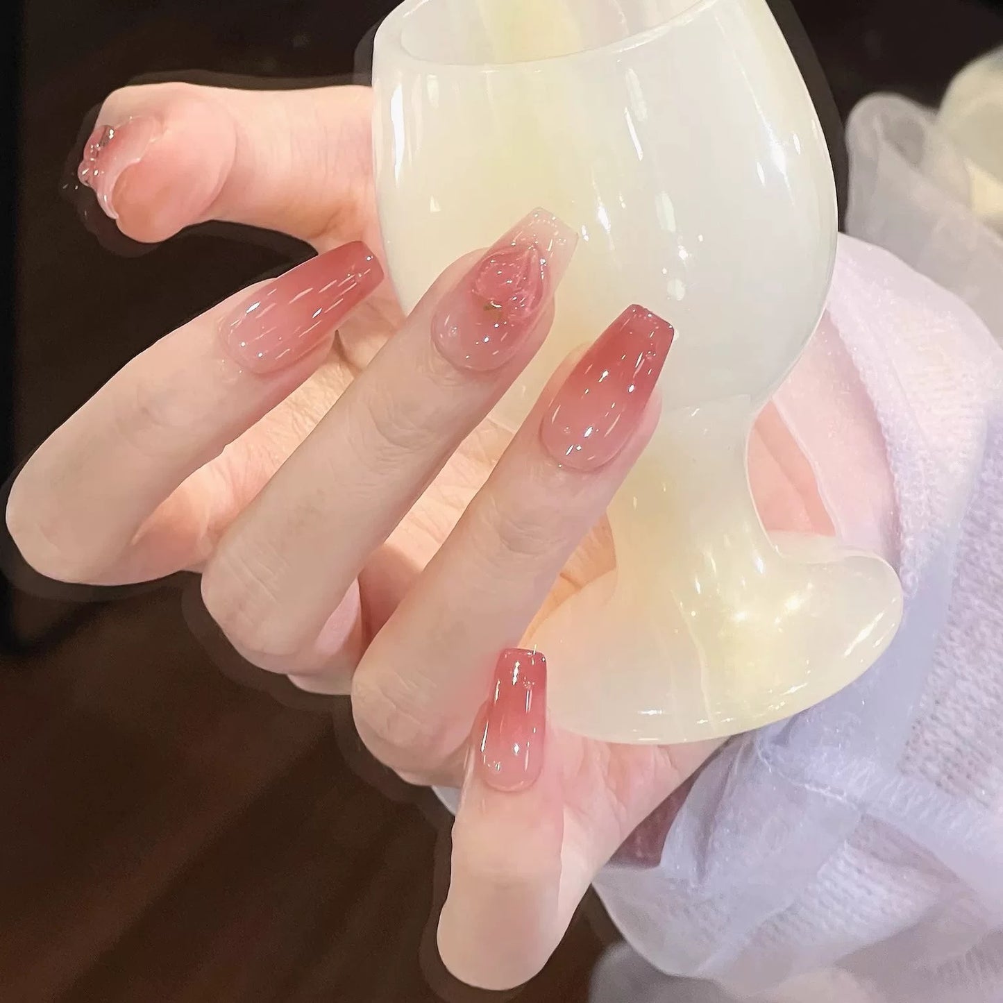 Rosé Ombre Long Press-On Nail Set