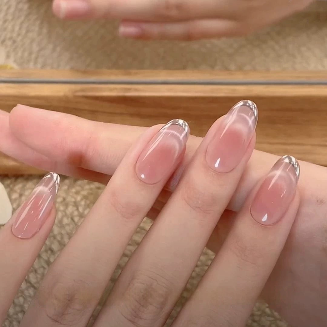 Glossy Clear Edge Press-On Nail Set