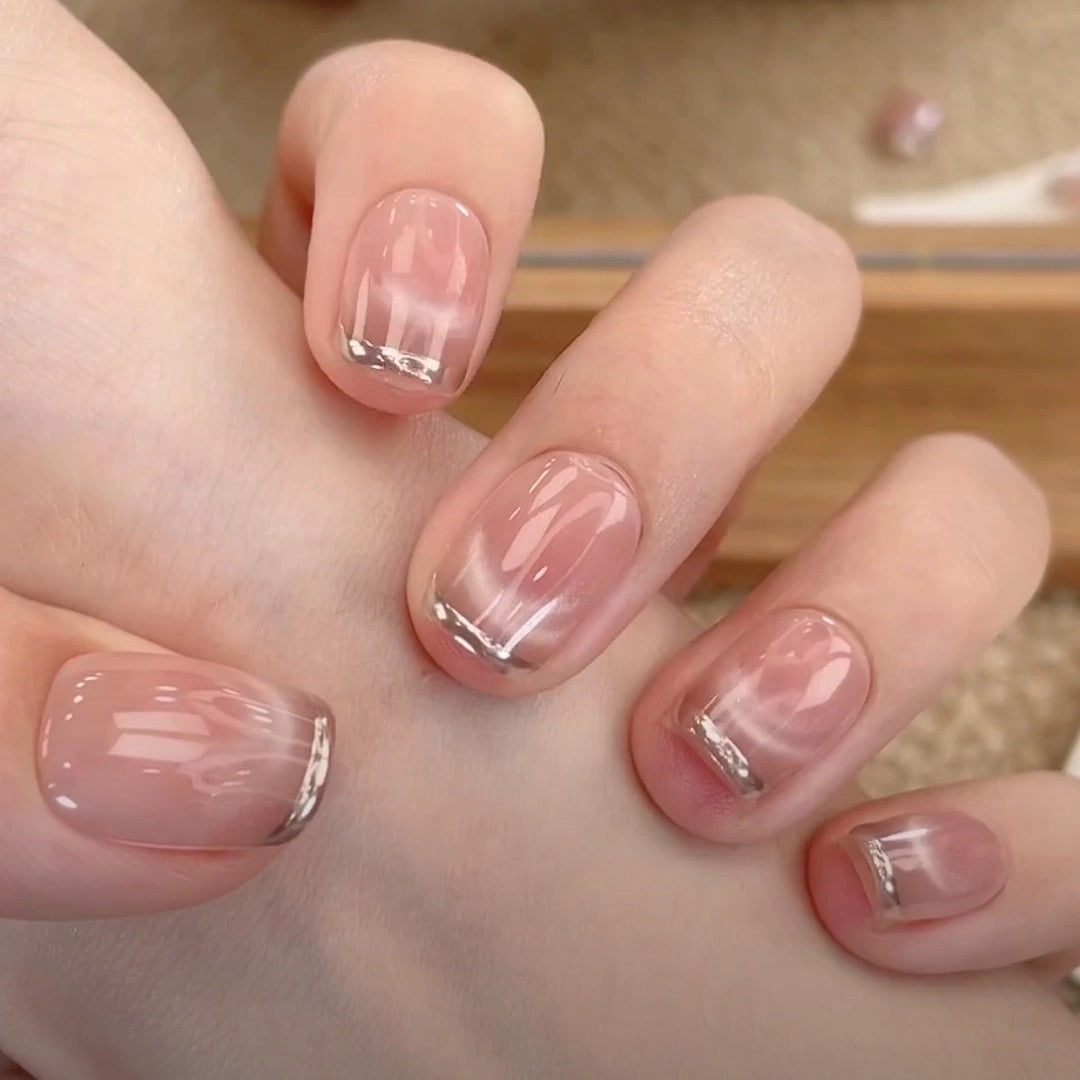 Glossy Clear Edge Press-On Nail Set