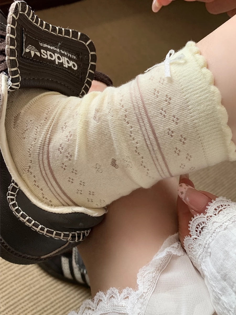 Lace Knit White Princess Socks – Vintage Style (1 Pair)