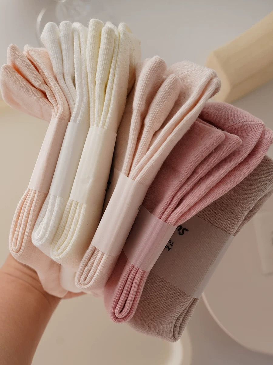 Nude-Tone Everyday Socks – Soft Cotton Basics (5 Pairs)