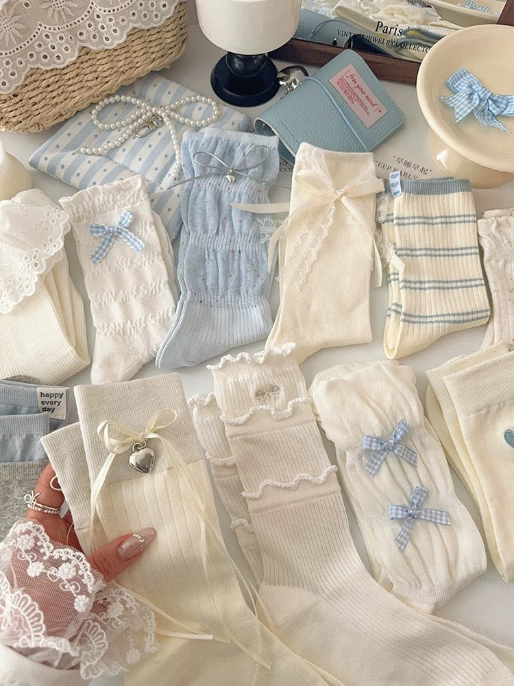 Romantic Vintage Lace Socks Set (10 Pairs)