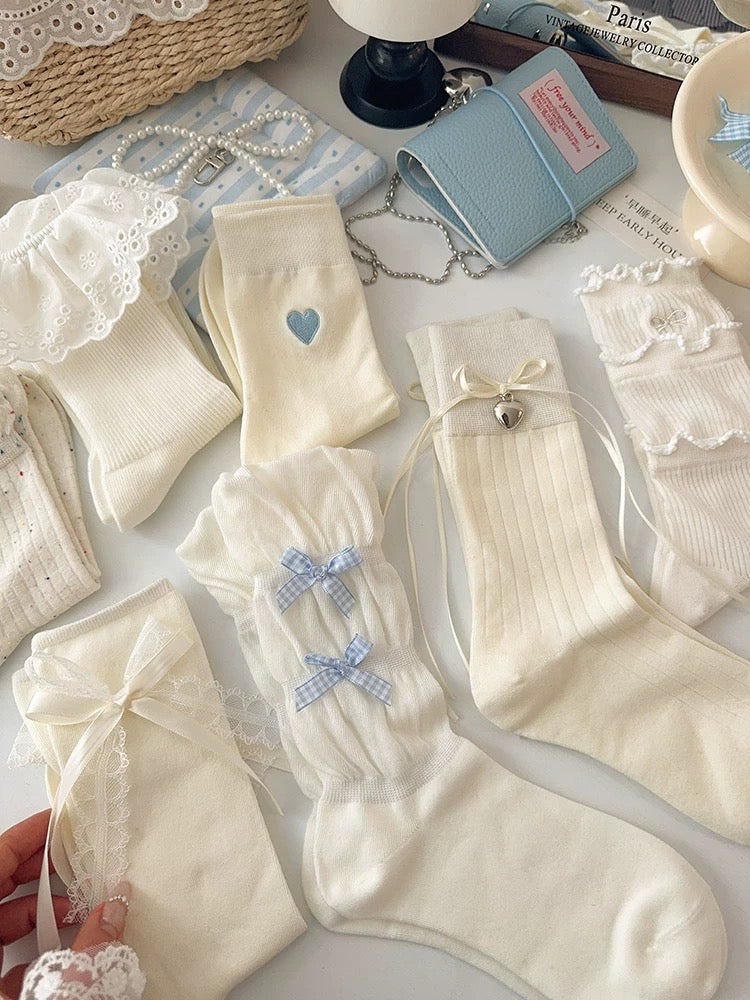Romantic Vintage Lace Socks Set (10 Pairs)