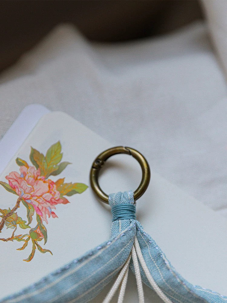 Rustic Fabric Tulip Keychain – Earth Tone Flower Charm