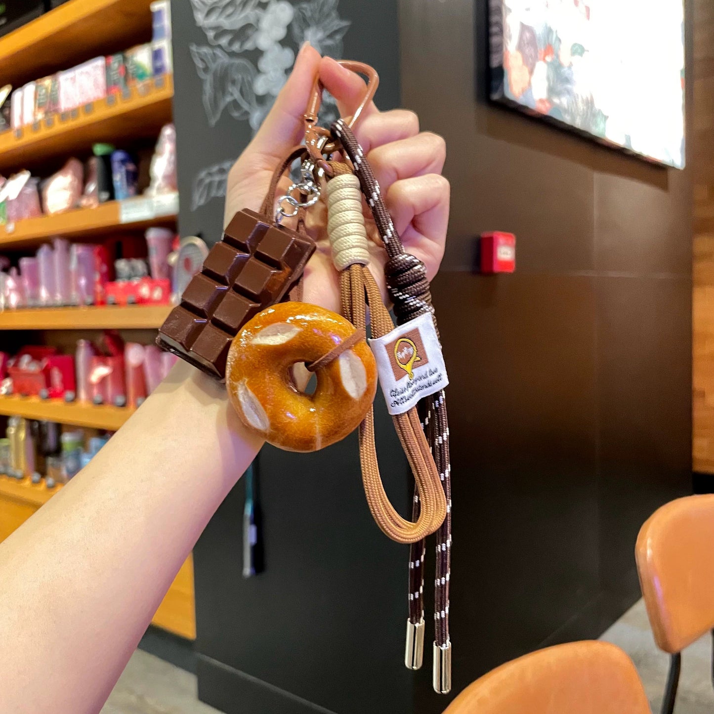 Chocolate Bar & Donut Keychain – Snack Combo Charm