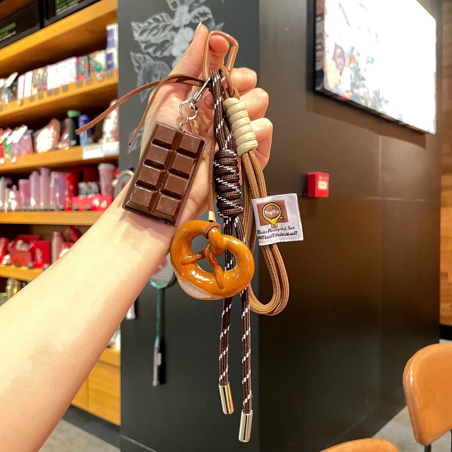 Chocolate Bar & Donut Keychain – Snack Combo Charm