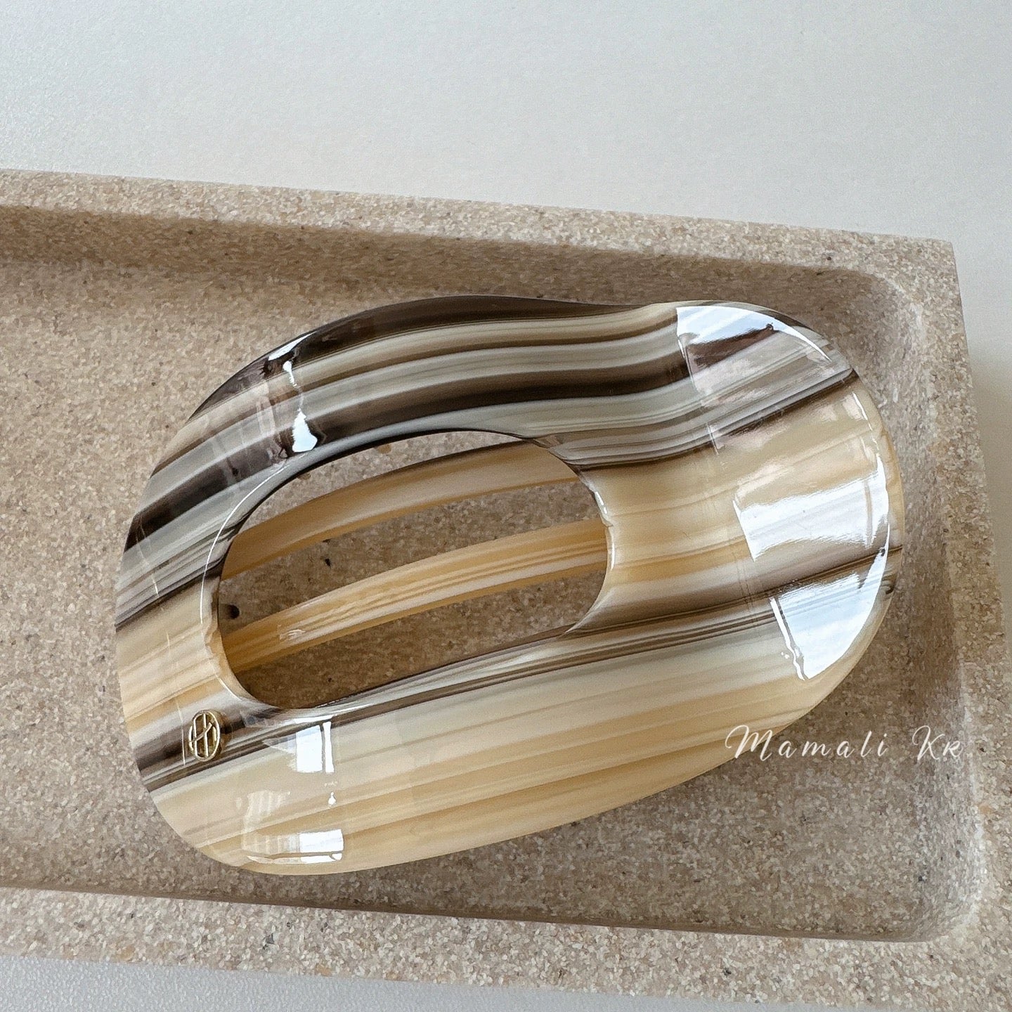 Elegant Oval Acrylic Hair Claw Clips – 5pcs Assorted Marble