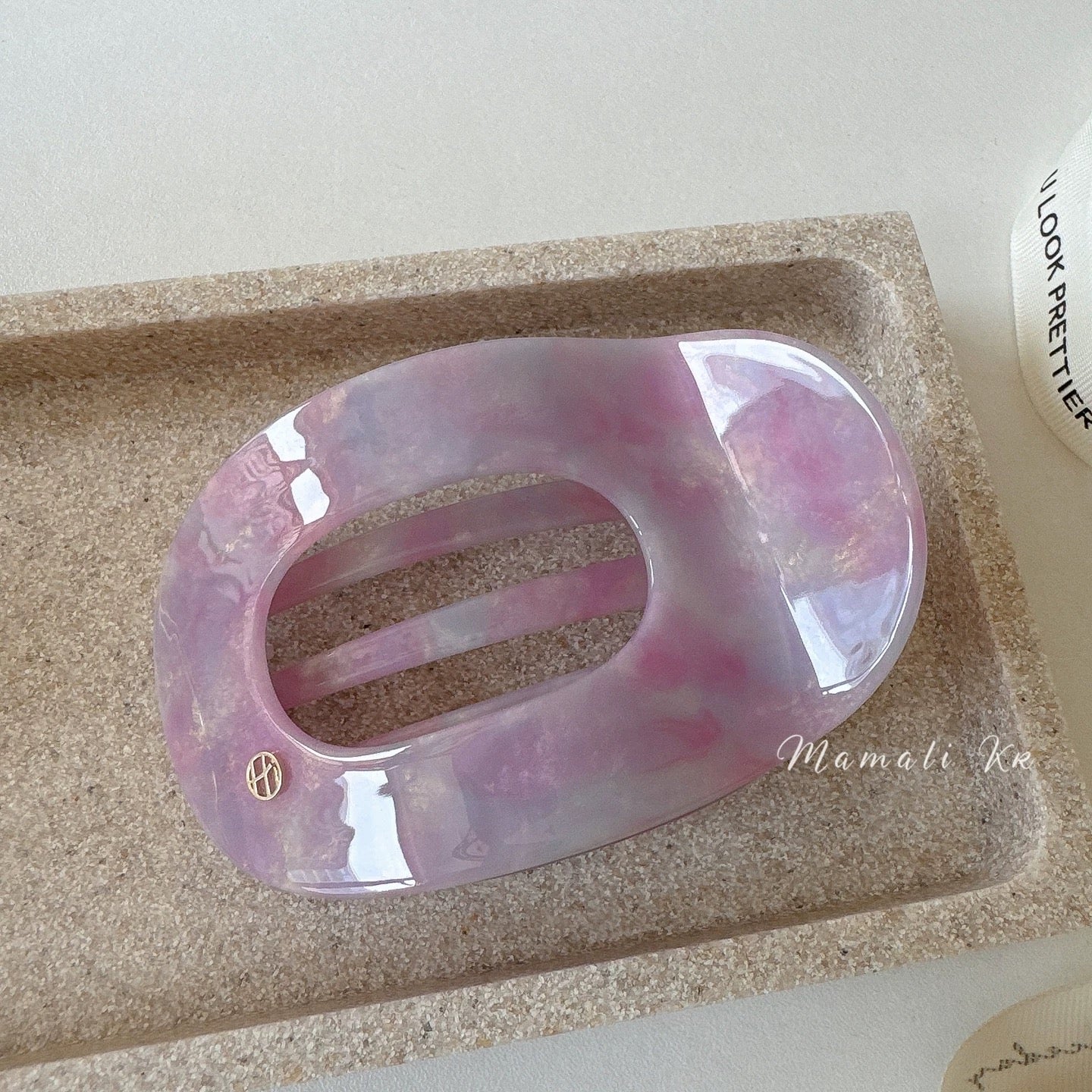 Elegant Oval Acrylic Hair Claw Clips – 5pcs Assorted Marble