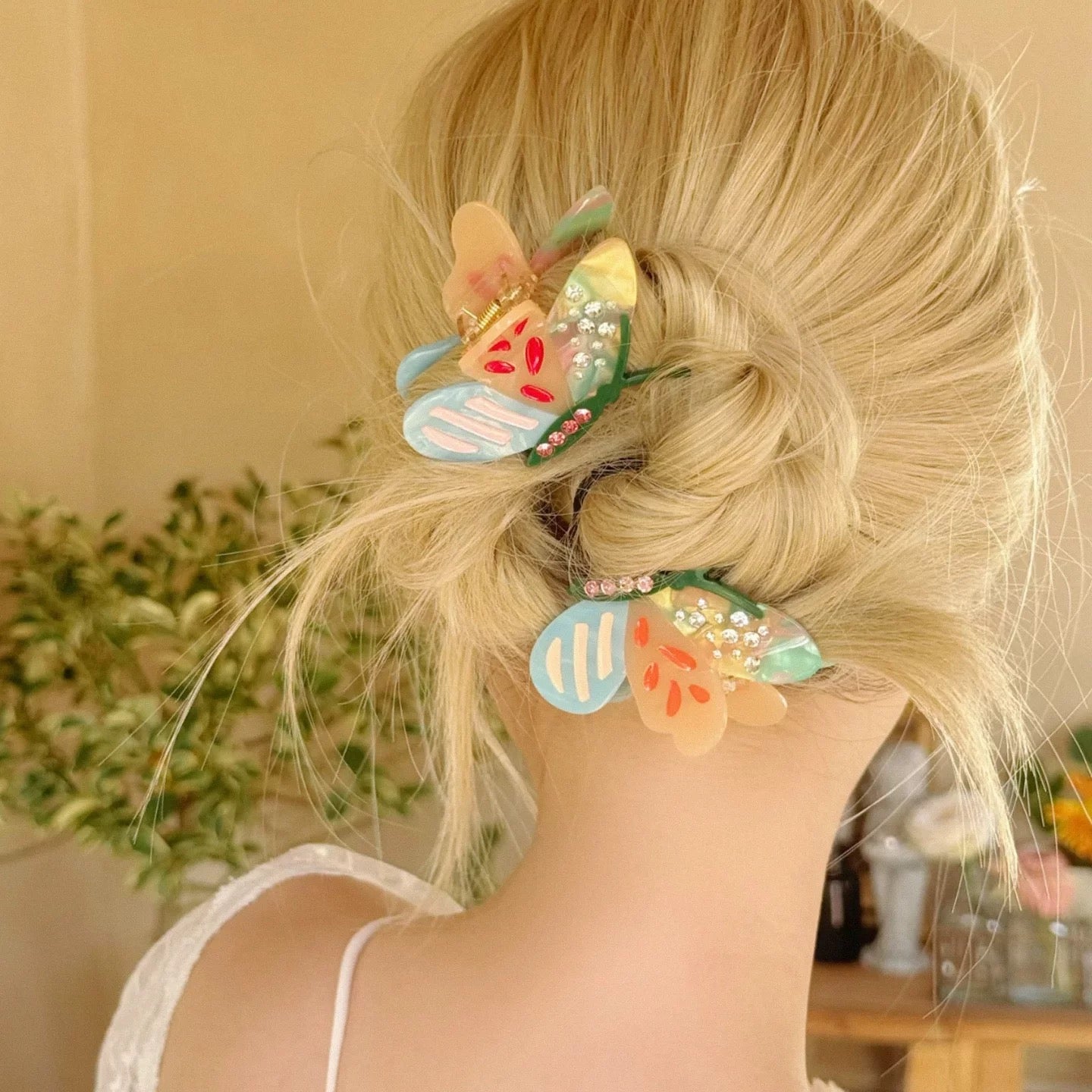 Butterfly Flower Hair Claws - Spring Garden Style