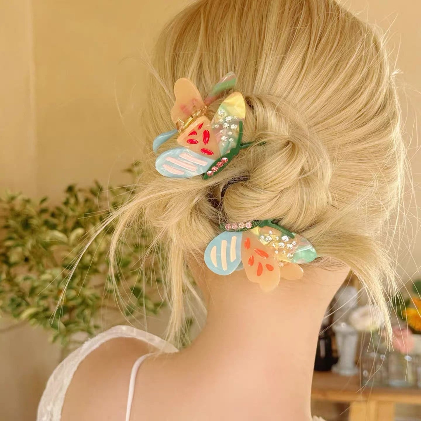 Butterfly Flower Hair Claws - Spring Garden Style