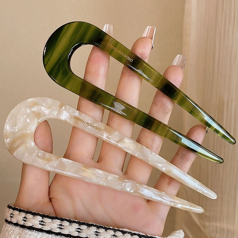Long Acrylic U-Hair Forks – Sunset & Nature Tones