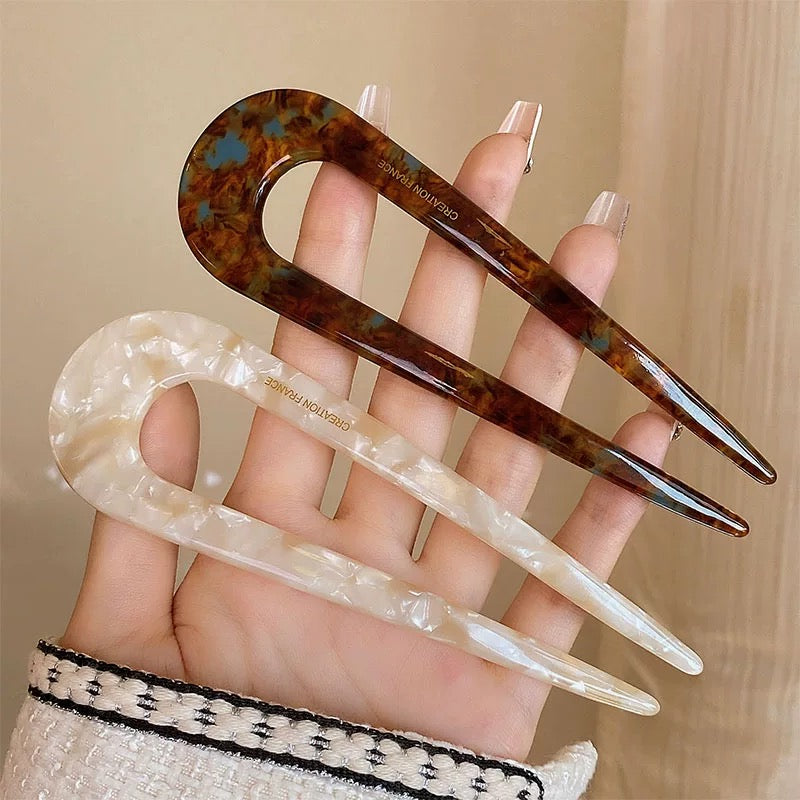 Long Acrylic U-Hair Forks – Sunset & Nature Tones