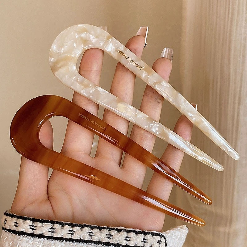 Long Acrylic U-Hair Forks – Sunset & Nature Tones