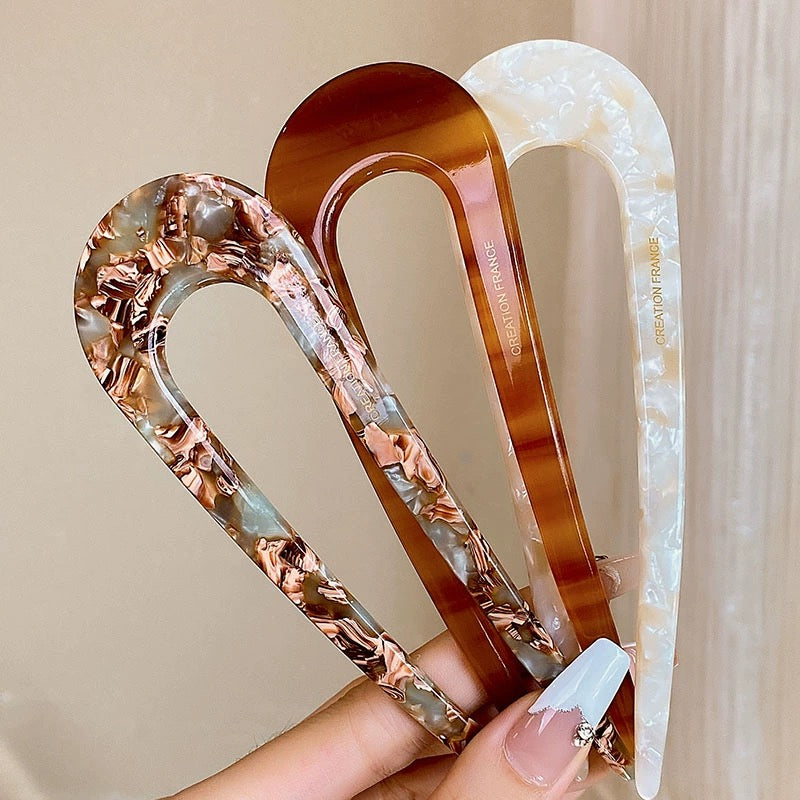 Long Acrylic U-Hair Forks – Sunset & Nature Tones