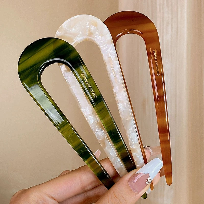 Long Acrylic U-Hair Forks – Sunset & Nature Tones