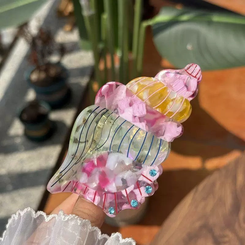 Heart Berry & Shell Hair Claw Set – 2pcs