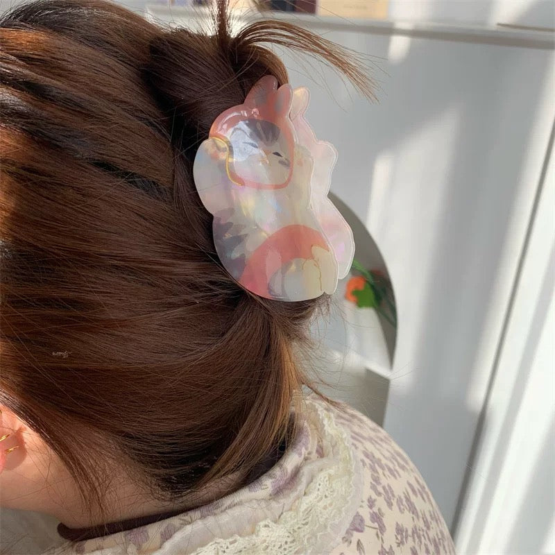Cat & Cream Hair Claw Set – 2pcs