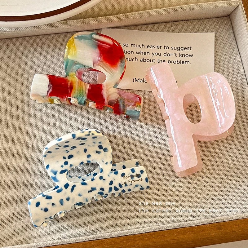 Mixed Marble Hair Claw Set
