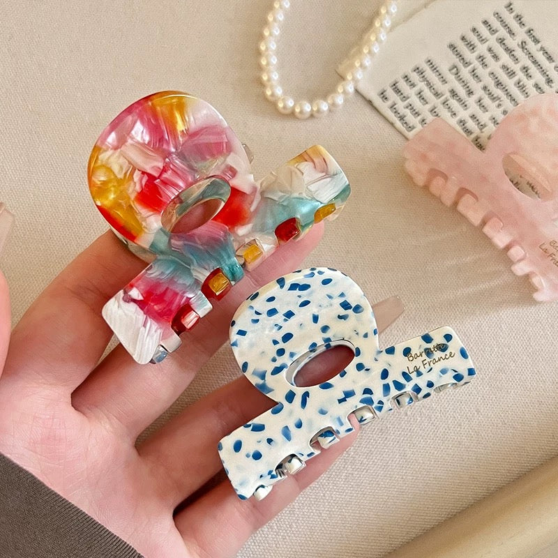 Mixed Marble Hair Claw Set