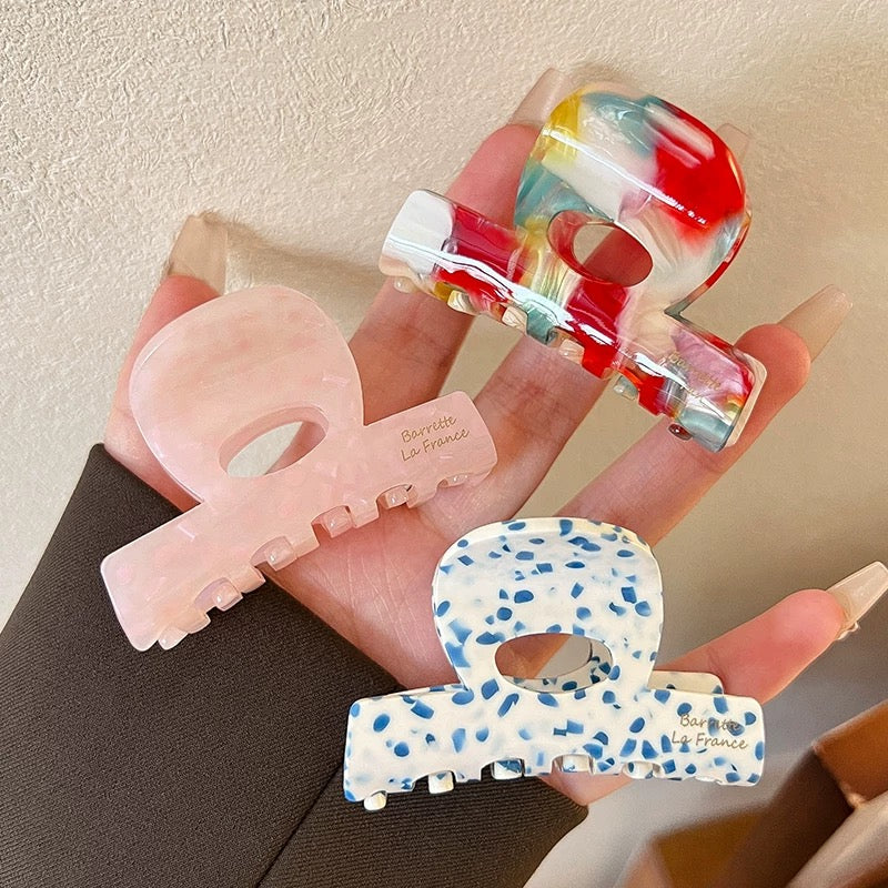 Mixed Marble Hair Claw Set