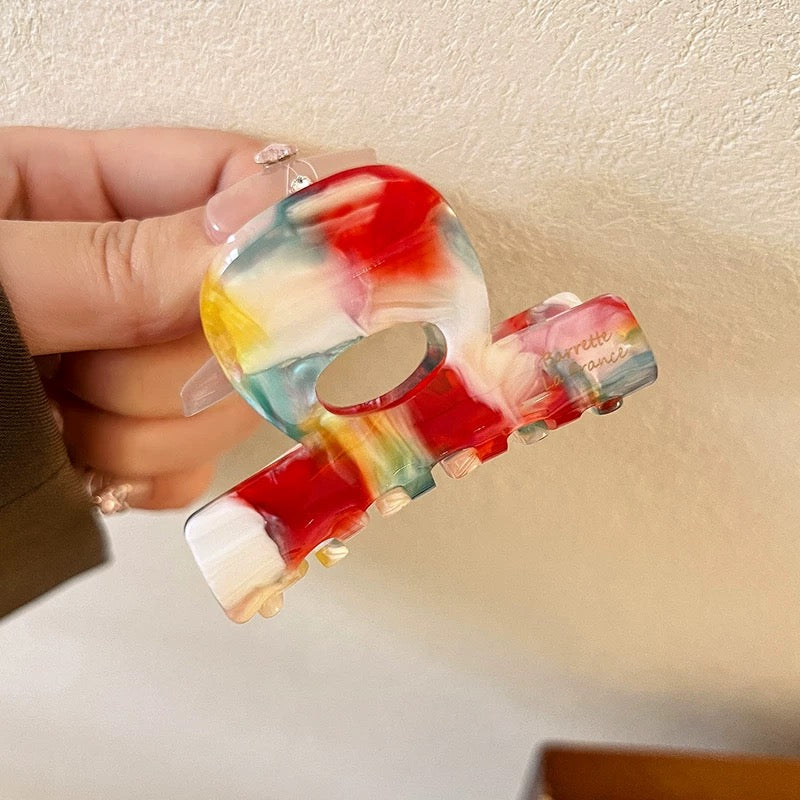 Mixed Marble Hair Claw Set