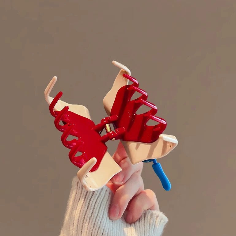 Button Accent Retro Hair Claw