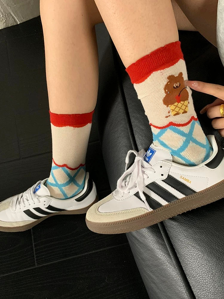 Ice Cream Party Socks – 3 Pairs Set