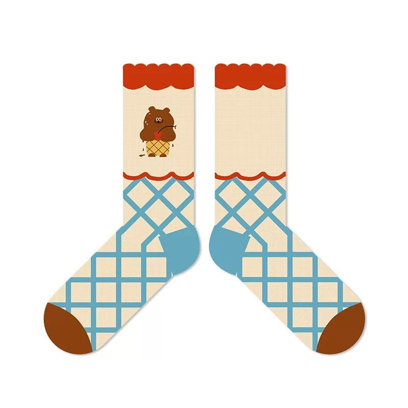 Ice Cream Party Socks – 3 Pairs Set