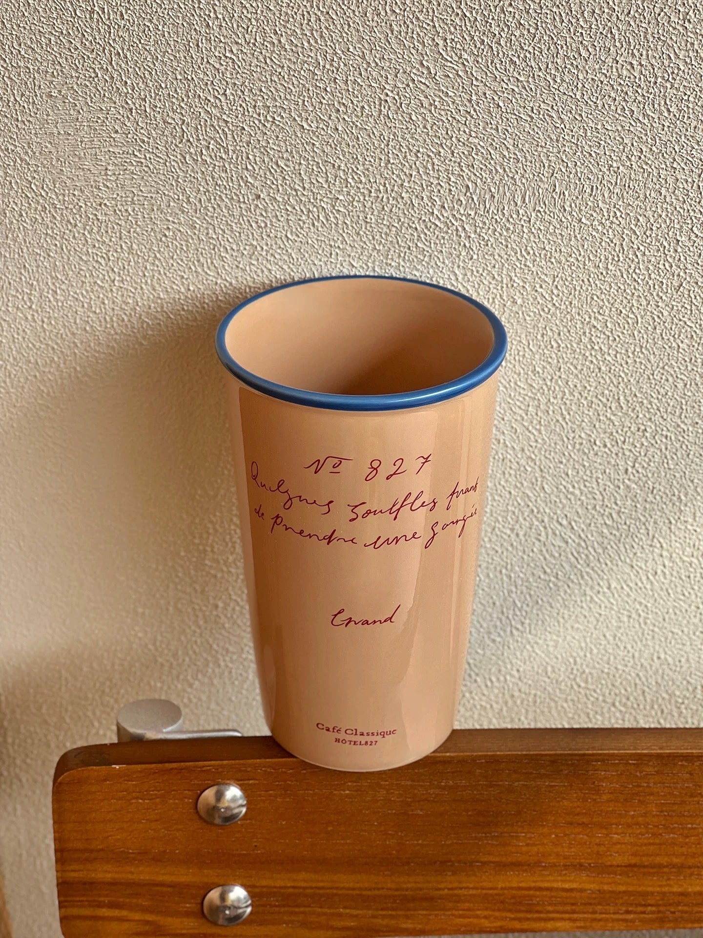 Tall Ceramic Cups – French Script Café Collection
