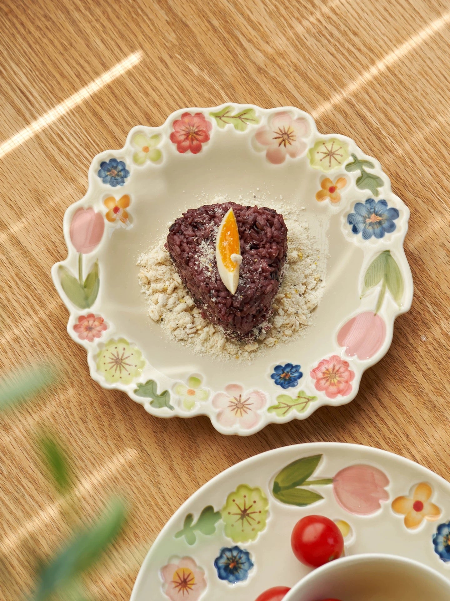 Floral Ceramic Plate Set – Vintage Breakfast Dishware