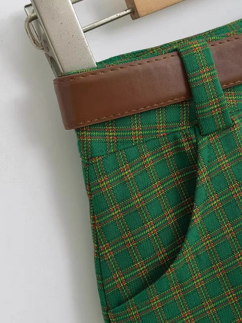 Gingham Monogramed Golf Mini Skirt