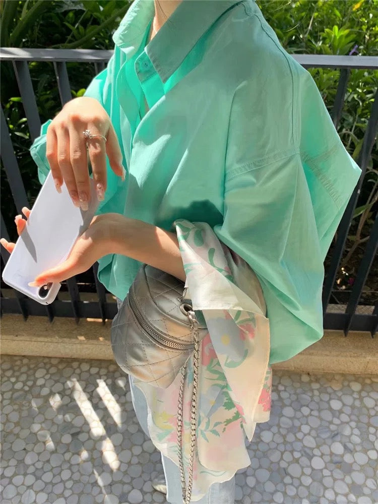 Oversized Button-Down Shirt – Casual Chic Cotton Blouse