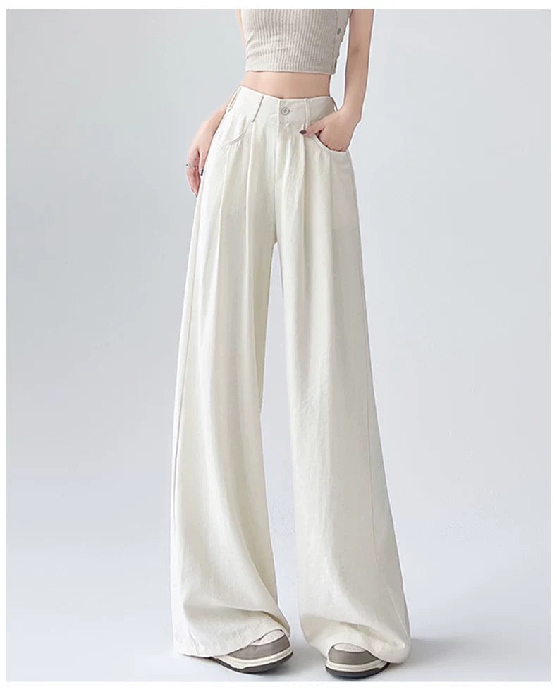 Women’s High Waist Wide Leg Pants – Relaxed Fit Streetwear Trousers