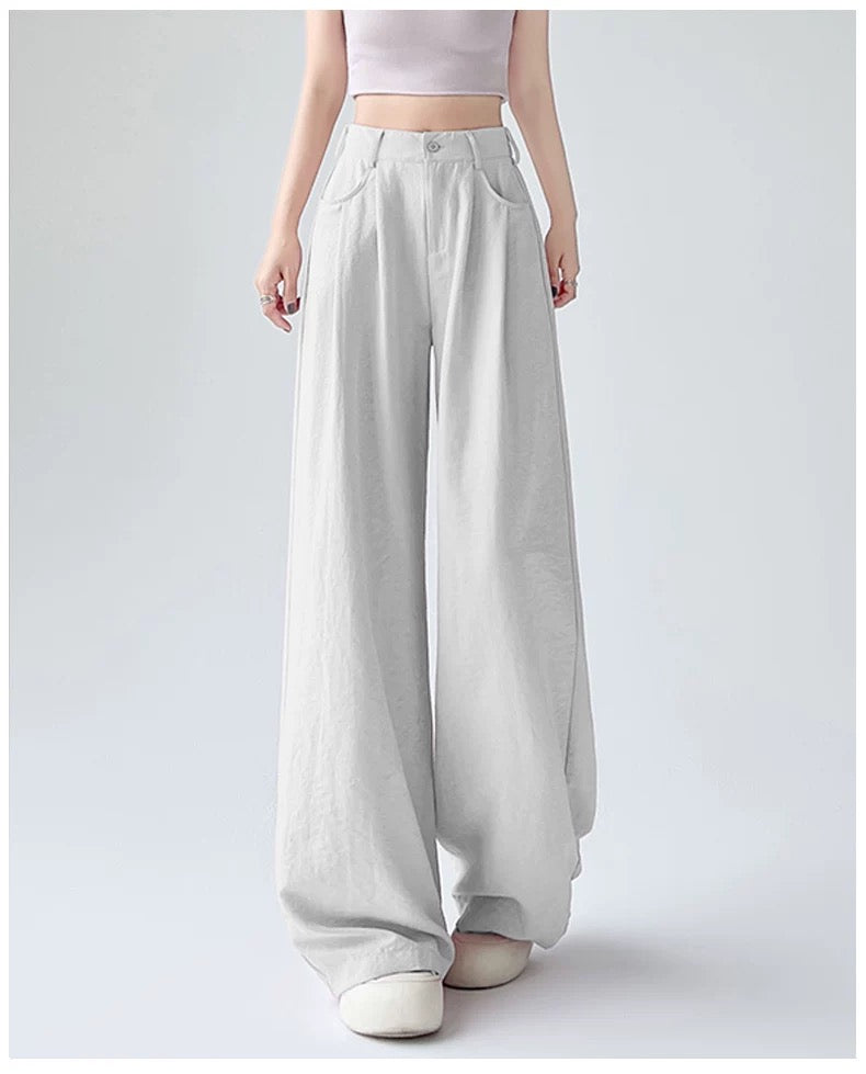 Women’s High Waist Wide Leg Pants – Relaxed Fit Streetwear Trousers