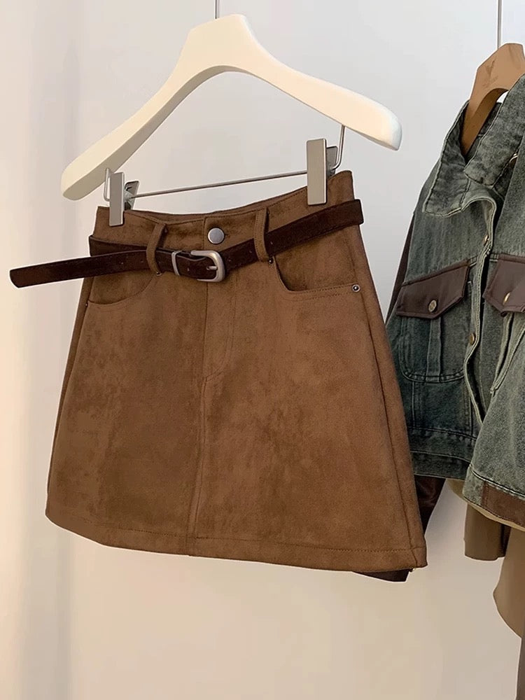 Wool Blend Mini Skirt