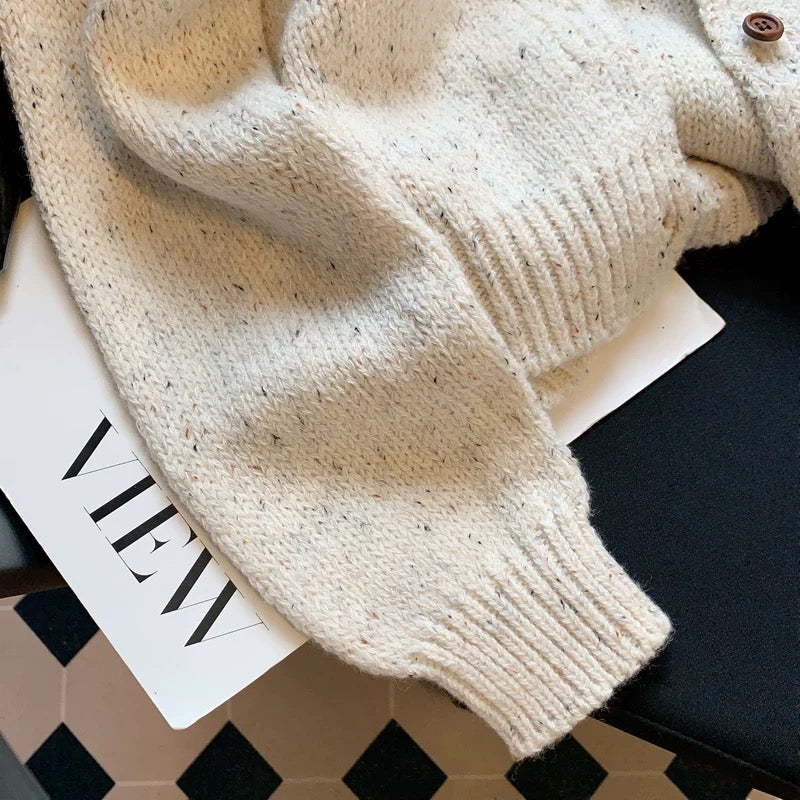 Cream Knit Cardigan & Matching Tank Top – Neutral Knitwear Set
