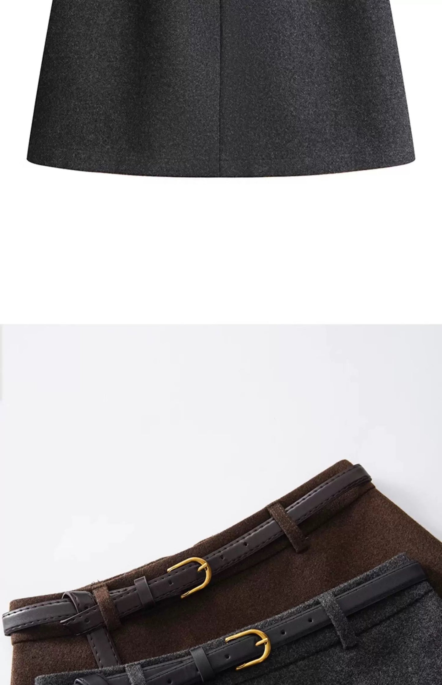 Wool Blend A-Line Mini Skirt