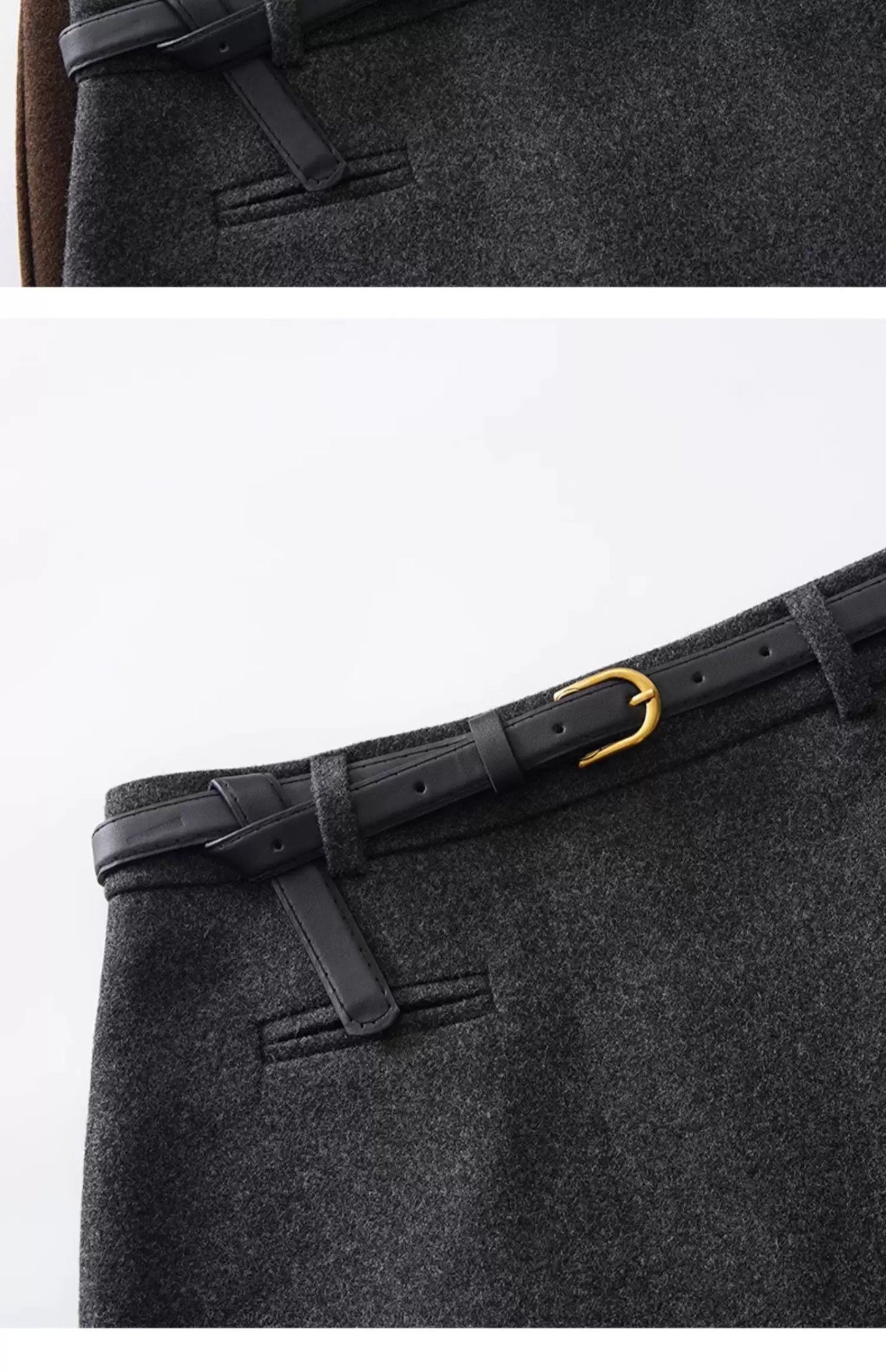 Wool Blend A-Line Mini Skirt