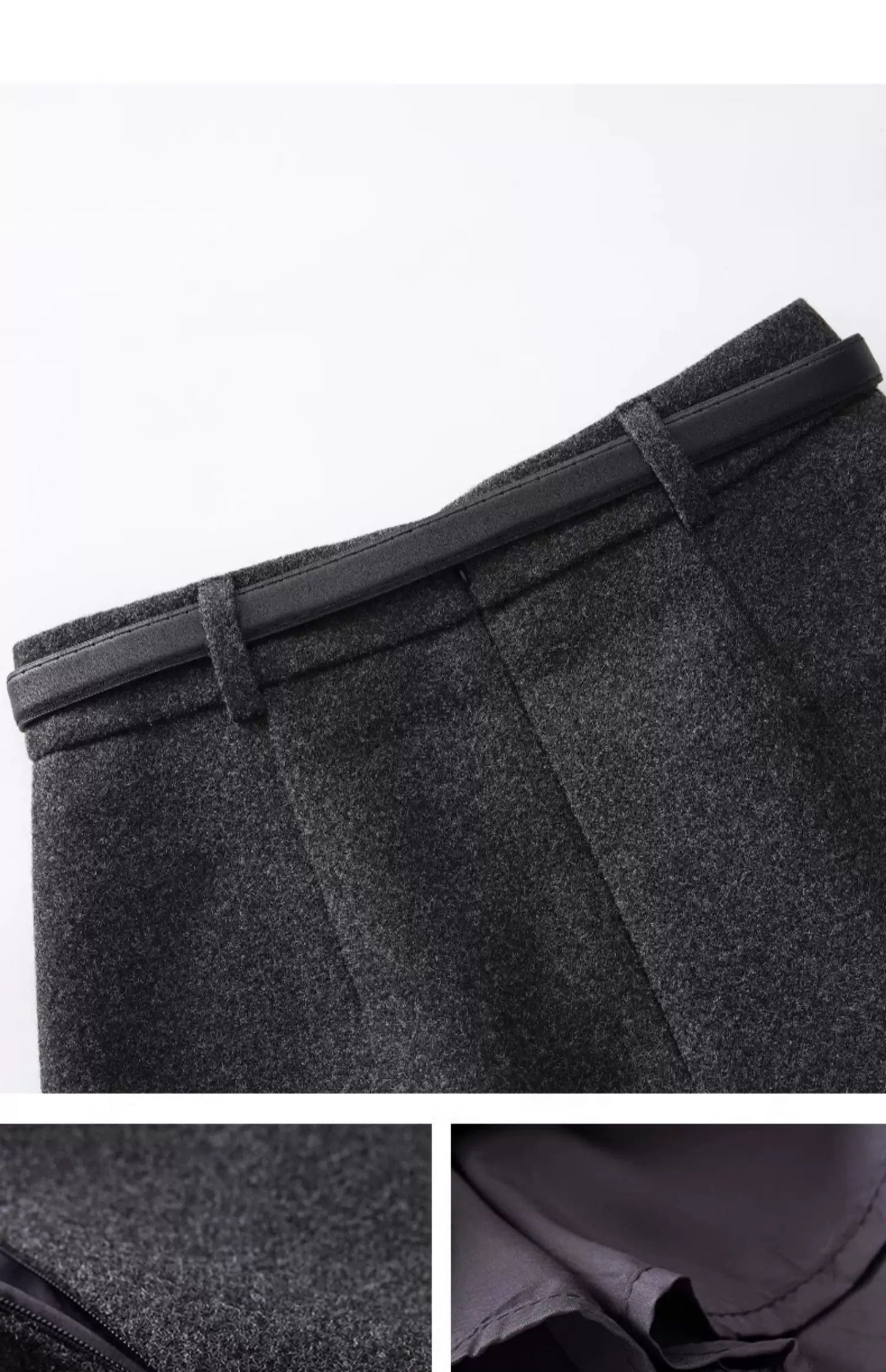 Wool Blend A-Line Mini Skirt